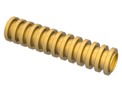Hose, Ribbed 7mm D. 4L / 3.2cm in Metallic Gold