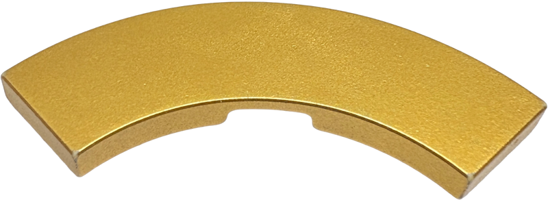 Tile 3 x 3 Curved, Macaroni in Metallic Gold