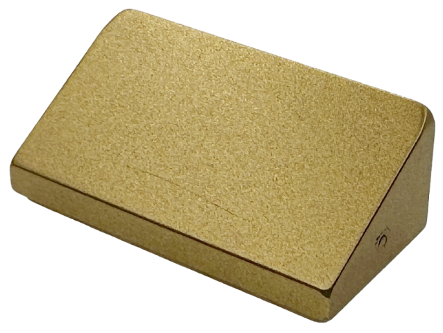 Brick Sloped 30° 1 x 2 x 2/3 in Metallic Gold