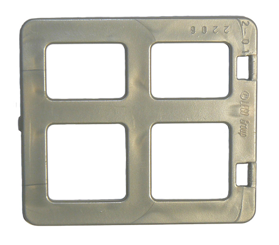 Duplo Door / Window with Four Panes Square Corners in Pearl Light Gray