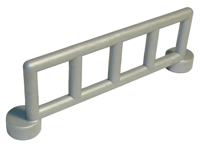 Duplo Fence / Rail 1 x 6 with 5 Rails in Pearl Light Gray