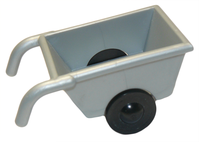 Duplo Wheelbarrow with Thin Black Wheels in Pearl Light Gray