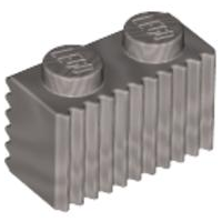 Brick Special 1 x 2 with Grille in Pearl Light Gray