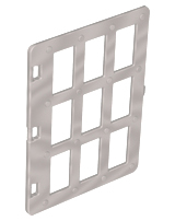 Duplo Door 1 x 4 x 4 with Nine Panes in Pearl Light Gray