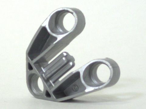 Technic Connector Block 3 x 3 Triangular with Axle, and Pin Hole in Pearl Light Gray