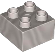 Duplo Brick 2 x 2 in Pearl Light Gray