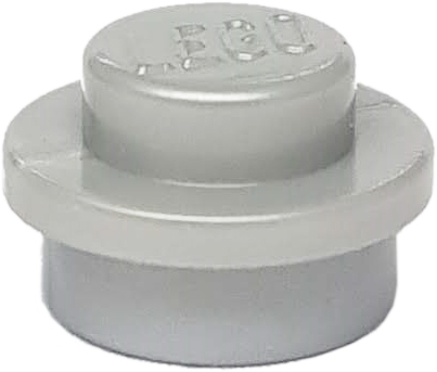 Plate Round 1 x 1 with Solid Stud in Pearl Light Gray