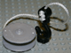 Duplo Winch Drum Narrow with White String and Black Thin Hook with Stud Case, Fixed in Pearl Light Gray