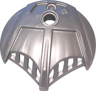 Large Figure Shield 5 x 5 with 3 Top Fins in Pearl Light Gray
