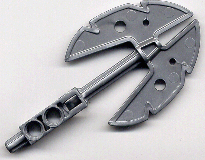 Large Figure Weapon Axe, Aqua in Pearl Light Gray
