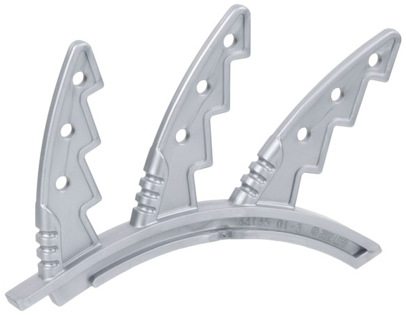 Large Figure Weapon, Back Blades, Sawtoothed with Circular Holes (Rahkshi Kurahk) in Pearl Light Gray