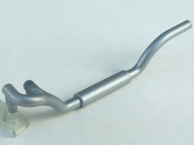 Exhaust Pipe Twin Inlet 11L Left in Pearl Light Gray