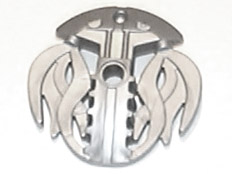Large Figure Shield 5 x 5 with Flames Twin in Pearl Light Gray