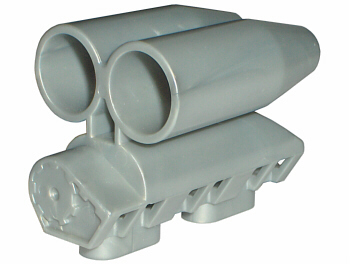 Technic Engine Tunable, Block with Two Round Air Scoops [Fits 2133] in Pearl Light Gray