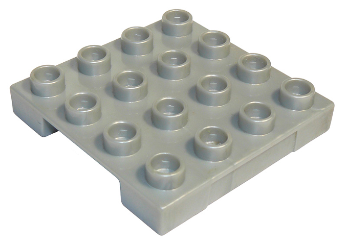 Duplo Loading Pallet 4 x 4 Indented Side in Pearl Light Gray