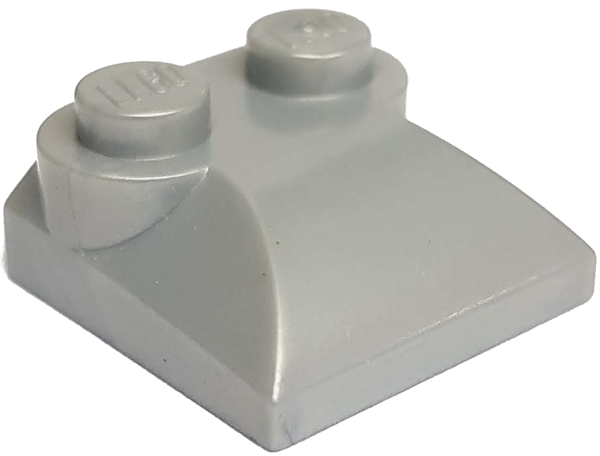 Brick Curved 2 x 2 x 2/3 Two Studs and Curved Slope End in Pearl Light Gray