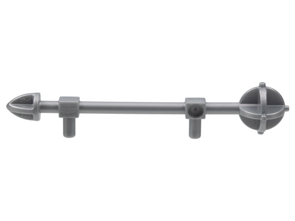 Weapon Staff, with Ball and Point Ends (Nuju) in Pearl Light Gray