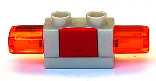 Duplo Siren with Light, 1 x 2 Base with Red Button in Pearl Light Gray
