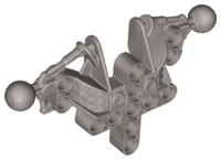 Large Figure Skeletal, Torso, Upper, with 2 Ball Joints (Toa Inika) in Pearl Light Gray