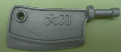 Duplo Cleaver with Asian Symbols in Pearl Light Gray