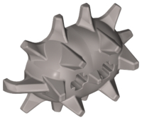 Weapon Spiked Ball Half with 2 Axle Holes in Pearl Light Gray