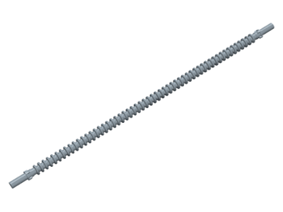 Flexible Ribbed Hose 8mm Ends 19L in Pearl Light Gray