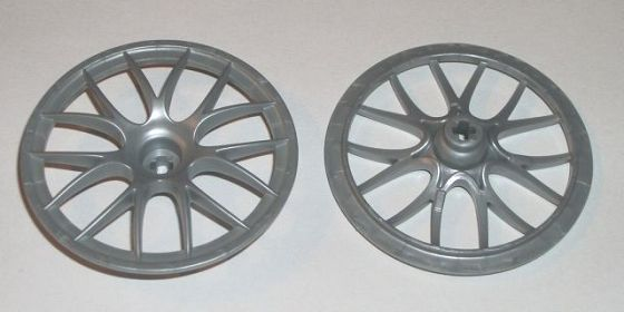 Wheel Cover 7 Spoke with Axle Hole - 56mm D. [Fits 44772] in Pearl Light Gray