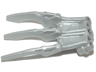 Large Figure Weapon, Claw, Triple, Small with Axle Hole in Pearl Light Gray