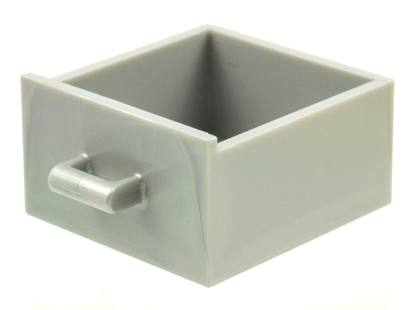 Cupboard 4 x 4 x 4 Drawer, Open Handle in Pearl Light Gray