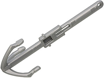 Tool Grappling Hook with Pin and Extension in Pearl Light Gray
