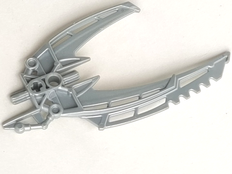 Large Figure Weapon Blade, Double Curved (Mata Nui Scarab Shield Half) in Pearl Light Gray
