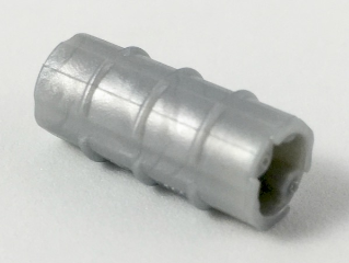 Technic Axle Connector Ridged [with x Hole x Orientation] in Pearl Light Gray