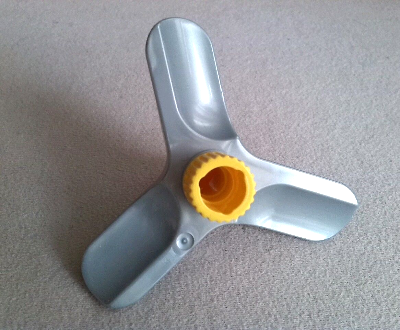 Duplo Toolo Propeller Small with Yellow Center Screw in Pearl Light Gray