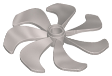 Propeller 7 Blade 6 Diameter in Pearl Light Gray