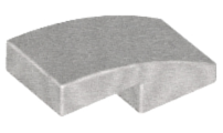 Brick Curved 2 x 1 No Studs [1/2 Bow] in Metallic Silver