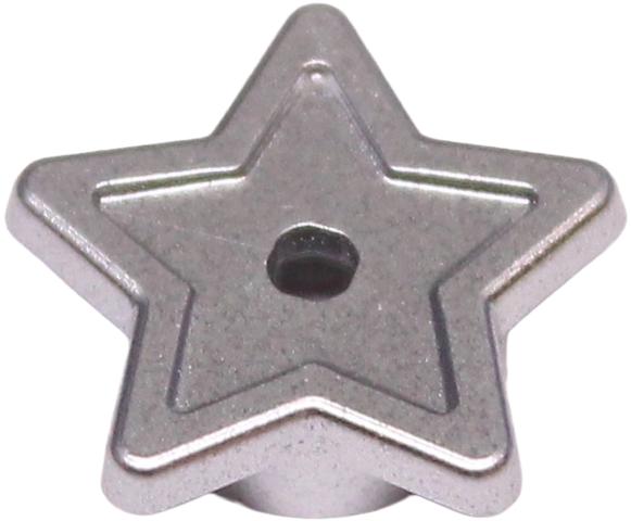 Tile, Star with Stud Holder, Pin Hole in Metallic Silver