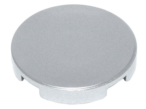Tile Round 2 x 2 with Bottom Stud Holder in Metallic Silver