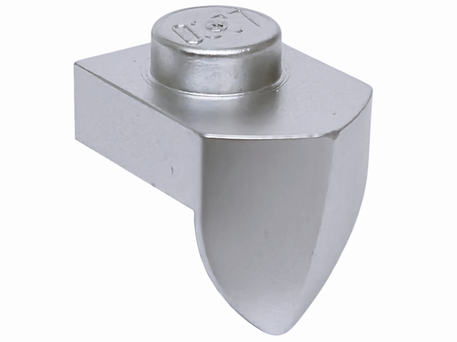 Plate Special 1 x 1 with Vertical Tooth in Metallic Silver