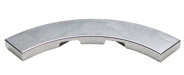 Tile 4 x 4 Curved, Macaroni in Metallic Silver