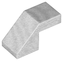 Brick Sloped 45° 2 x 1 with 2/3 Inverted Cutout and no stud in Metallic Silver