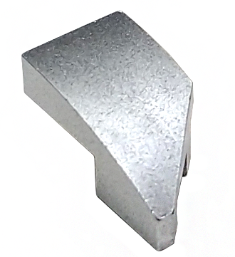 Brick Wedged, Curved 2 x 1 with Stud Notch Left in Metallic Silver