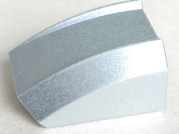 Brick Curved 2 x 2 with Lip, No Studs in Metallic Silver