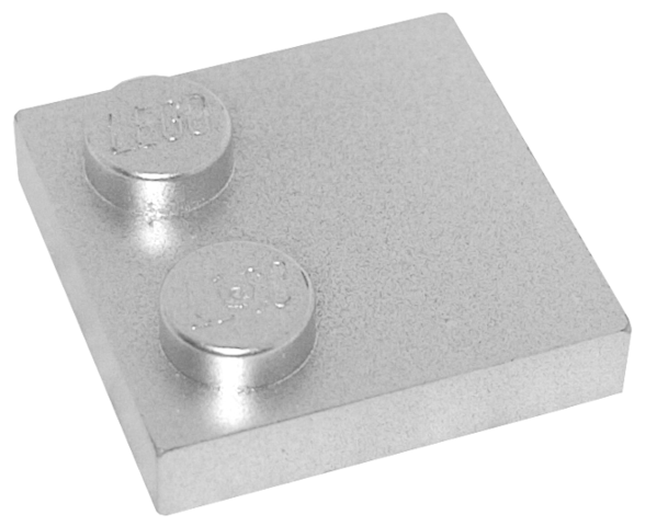 Plate Special 2 x 2 with Only 2 studs in Metallic Silver