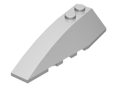 Brick Wedged, Curved 6 x 2 Left, Inner Ridges in Metallic Silver