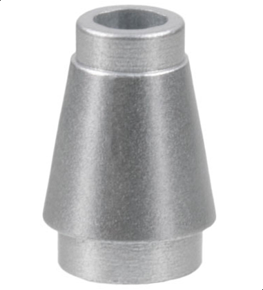Cone 1 x 1 [Top Groove] in Metallic Silver