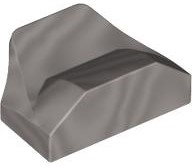 Brick Wedged, Curved 1 x 2 x 2/3 No Studs, Wing End in Metallic Silver