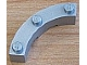 Brick Round Corner 4 x 4 Macaroni Wide with 3 Studs in Metallic Silver