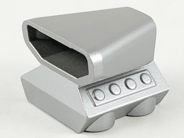 Engine / Air Scoop 2 x 2 in Metallic Silver