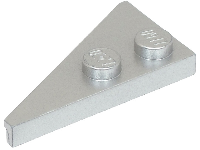 Wedge Plate 2 x 4 27° Right in Metallic Silver