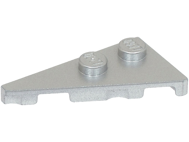 Wedge Plate 2 x 4 27° Left in Metallic Silver